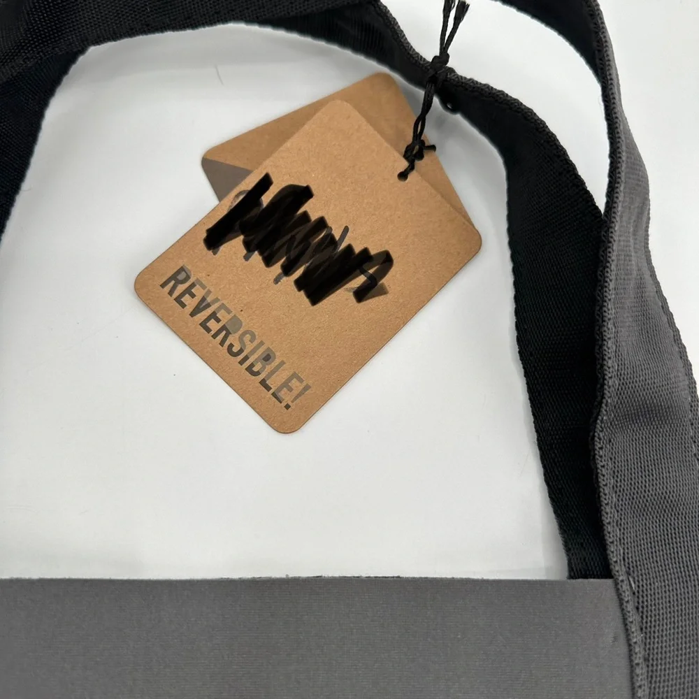 FITKICKS Everyday Tote Reversible Bag Neoprene Bag 2 Handle Black Gray -read